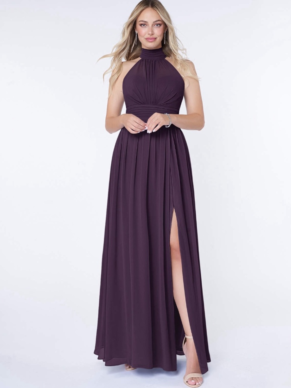 Azazie Iman Dress in Plum